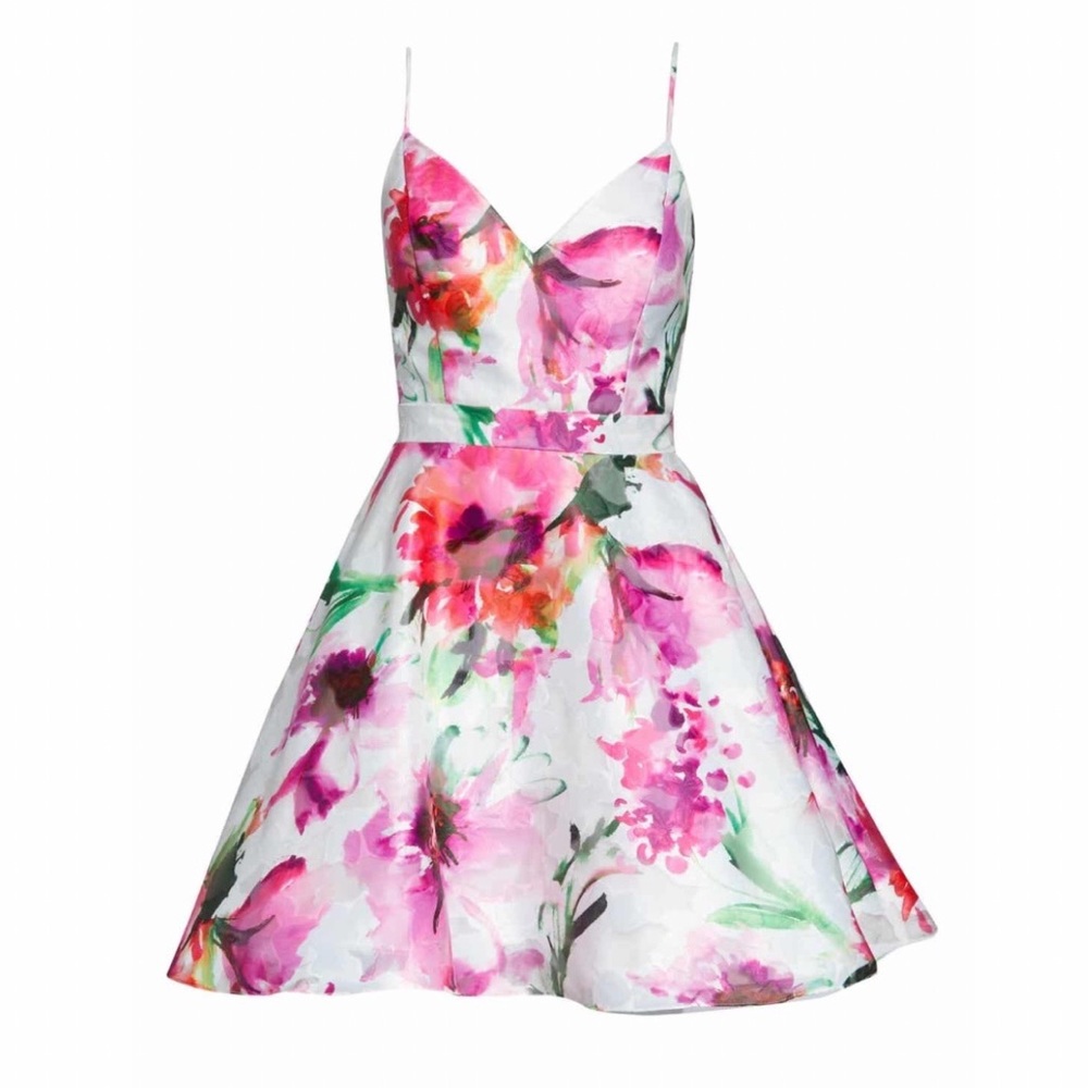 Xscape Floral print Open back Party dress - Picture 5 of 9